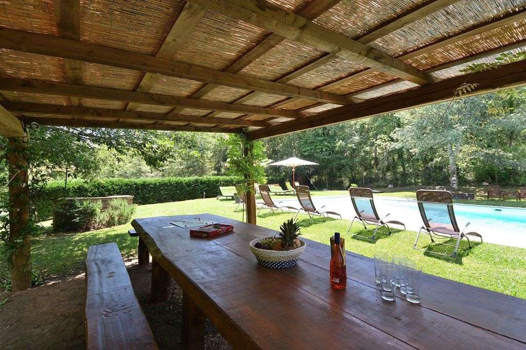 View from pool picnic table.